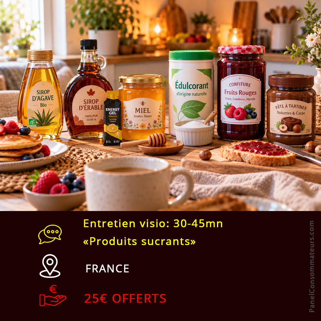 Panel produits sucrants